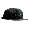 Black Denim Embroidered Chunk Hat